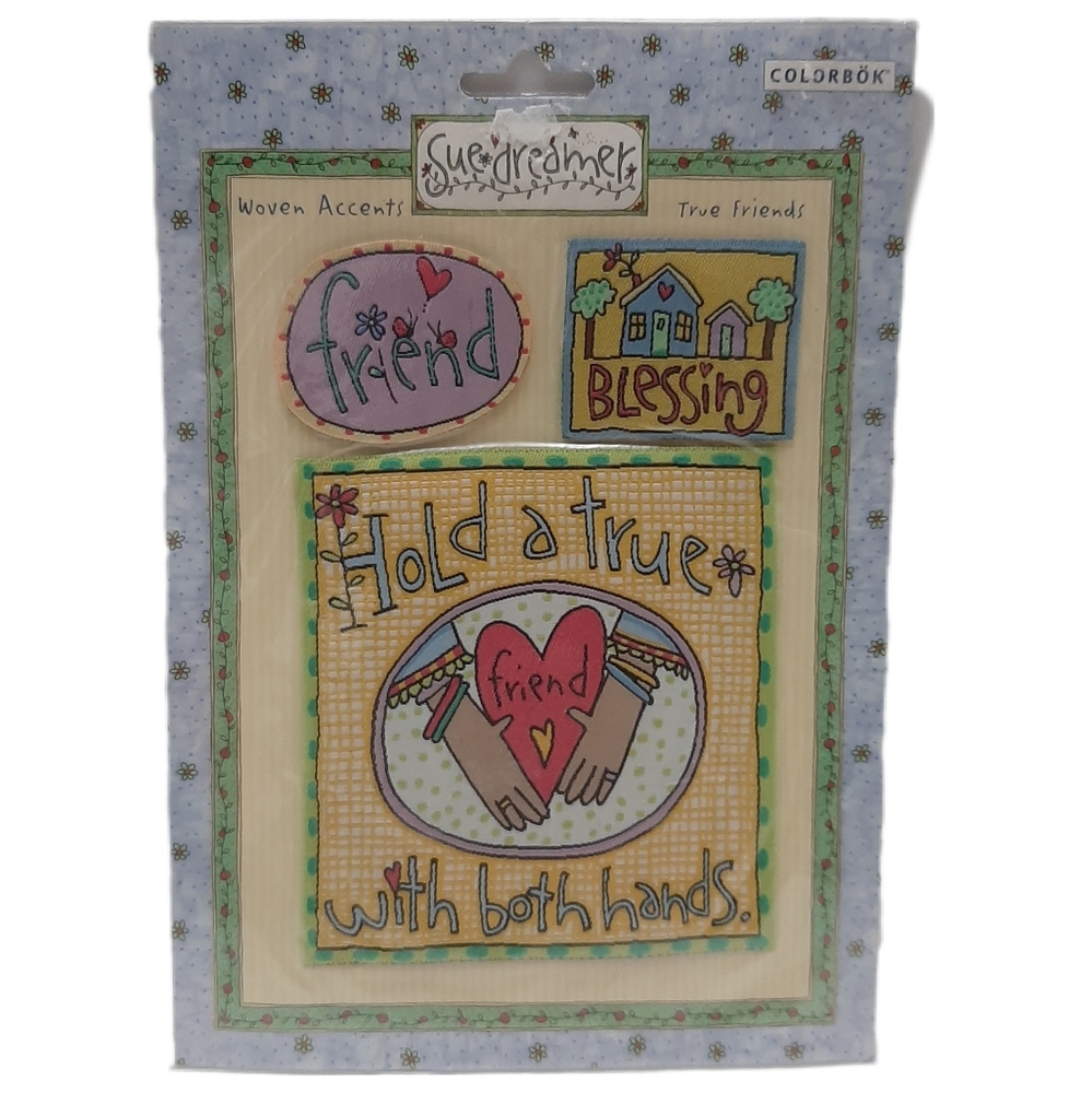 🍒4 for $20🍒 New - Sue Dreamer - Woven Accents - True Friends - Scrapbook Craft
